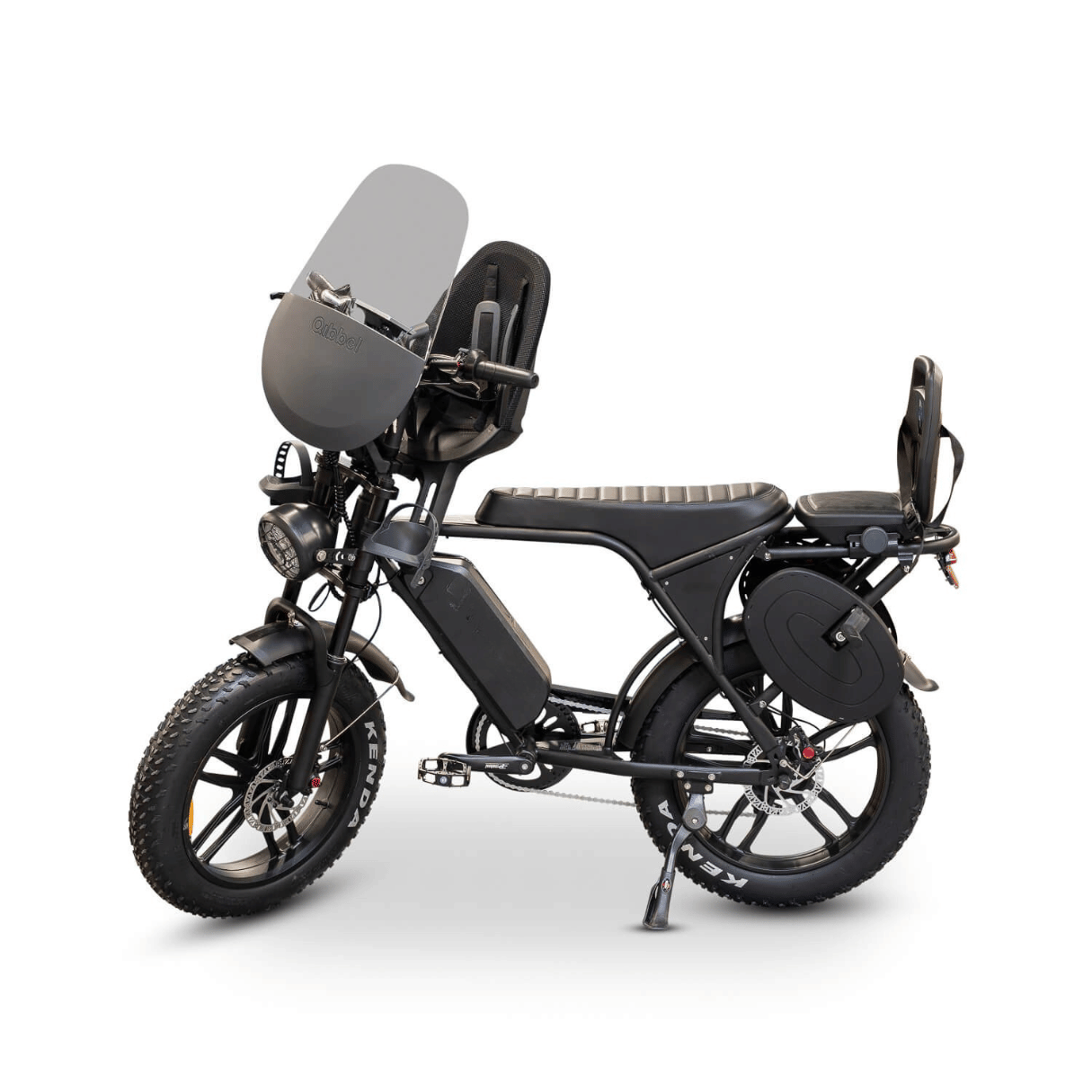 OUXI V8 Family Bike - Zwart - Voor - Achter Zitje